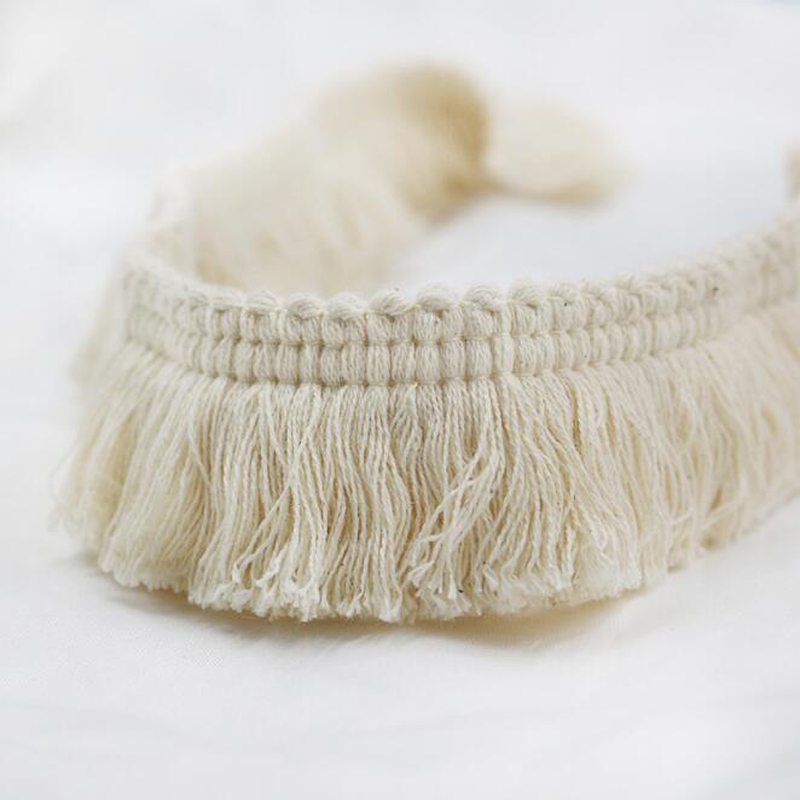 Guipure Lace Panel - 1Y Bawełniana koronkowa wstążka z frędzlami