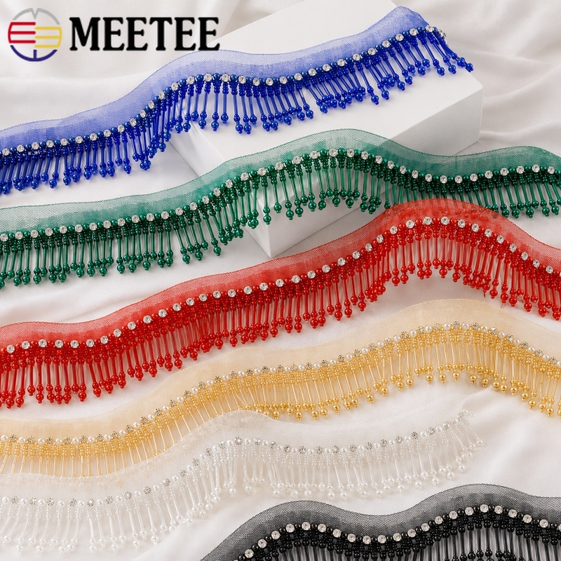 Beaded Trim Fringe - 1 jard 5 cm Koronkowa taśma