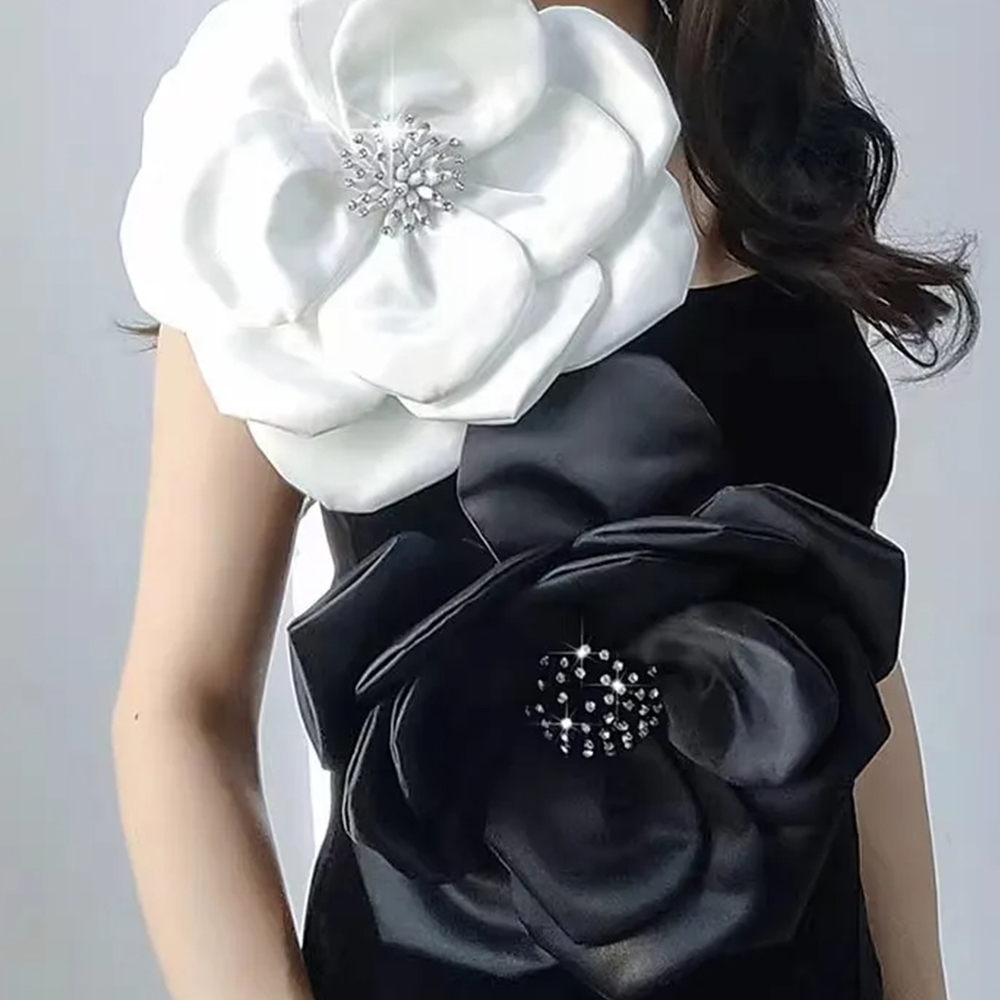 Applique Patch Flower - Nowa 29cm 3D duże kwiatowe koronkowa
