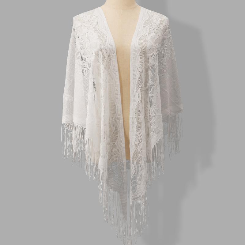 Tassel Fringe Trim - Chusta ślubna z frędzlami, trójkątna, z