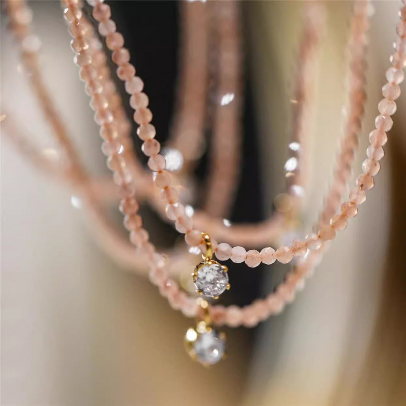 Pearl Trim Chain - Modny, seksowny naszyjnik z cyrkoniami w