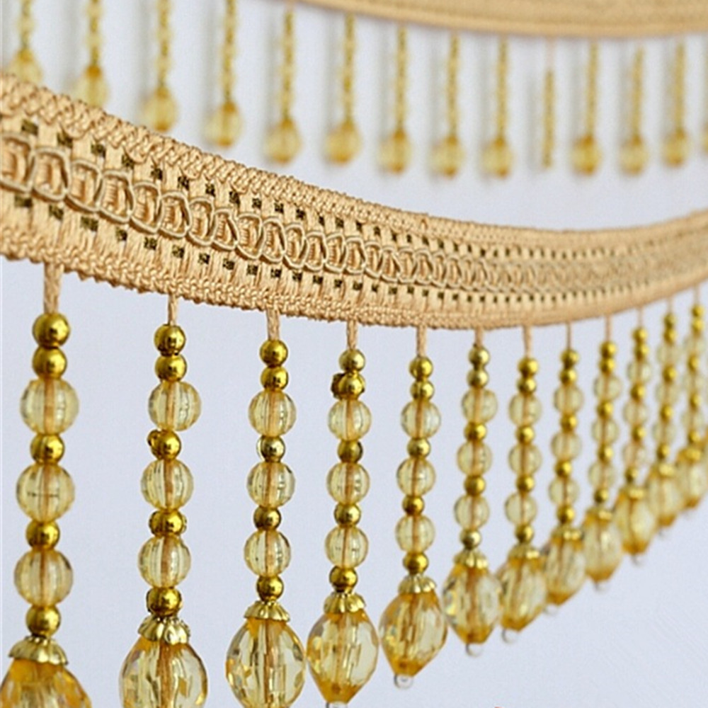 12 jardów plecione wiszące kor – Beaded Trim Fringe recenzja i cena