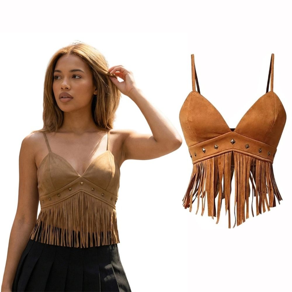 Damski krótki top w stylu vint – Tassel Fringe Trim recenzja i cena