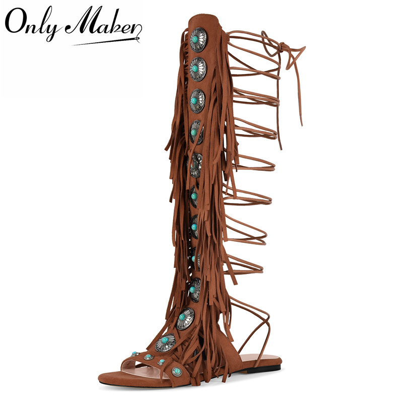 Onlymaker Damskie Sandały z Od – Tassel Fringe Trim recenzja i cena