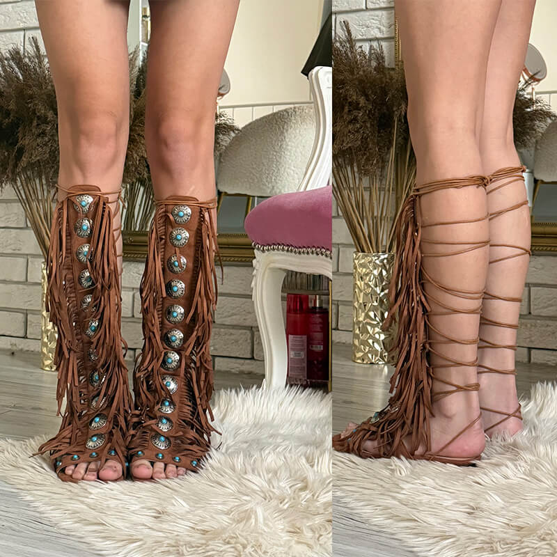 Onlymaker Damskie Sandały z Od – Tassel Fringe Trim recenzja i cena
