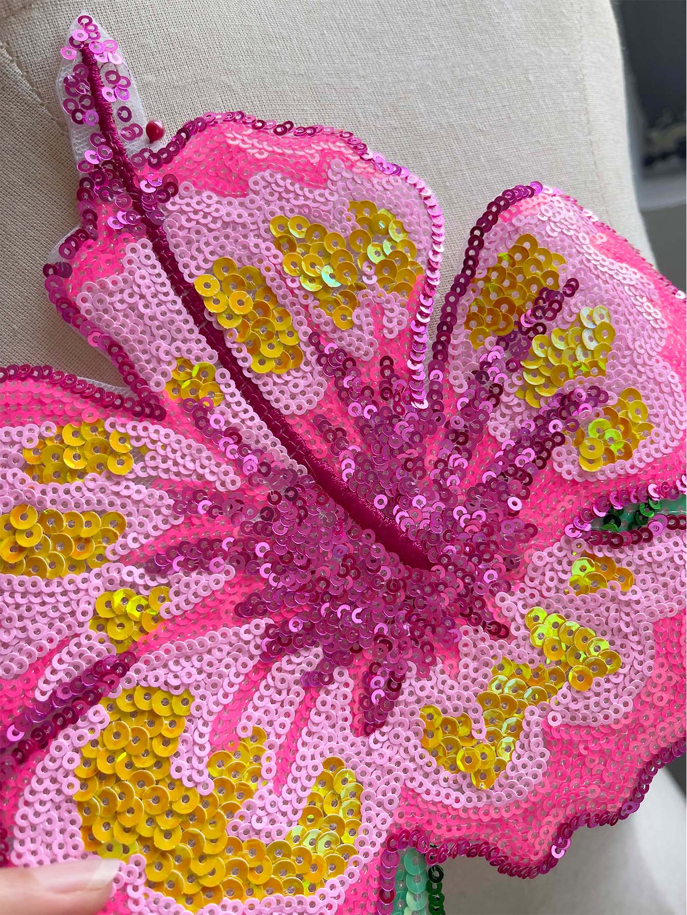 1 sztuka 26CM błyszczące różow – Applique Patch Flower recenzja i cena